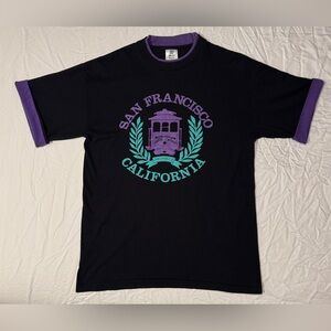 1992 San Francisco California Trolley Powell Tylor TShirt Size Large USA MCMXCII